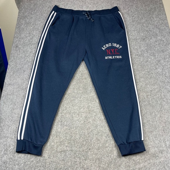 Aeropostale Other - Aeropostale Mens 4XL Navy Blue Aero 1987 NYC Athletics Jogger Sweatpants Striped